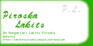 piroska lakits business card